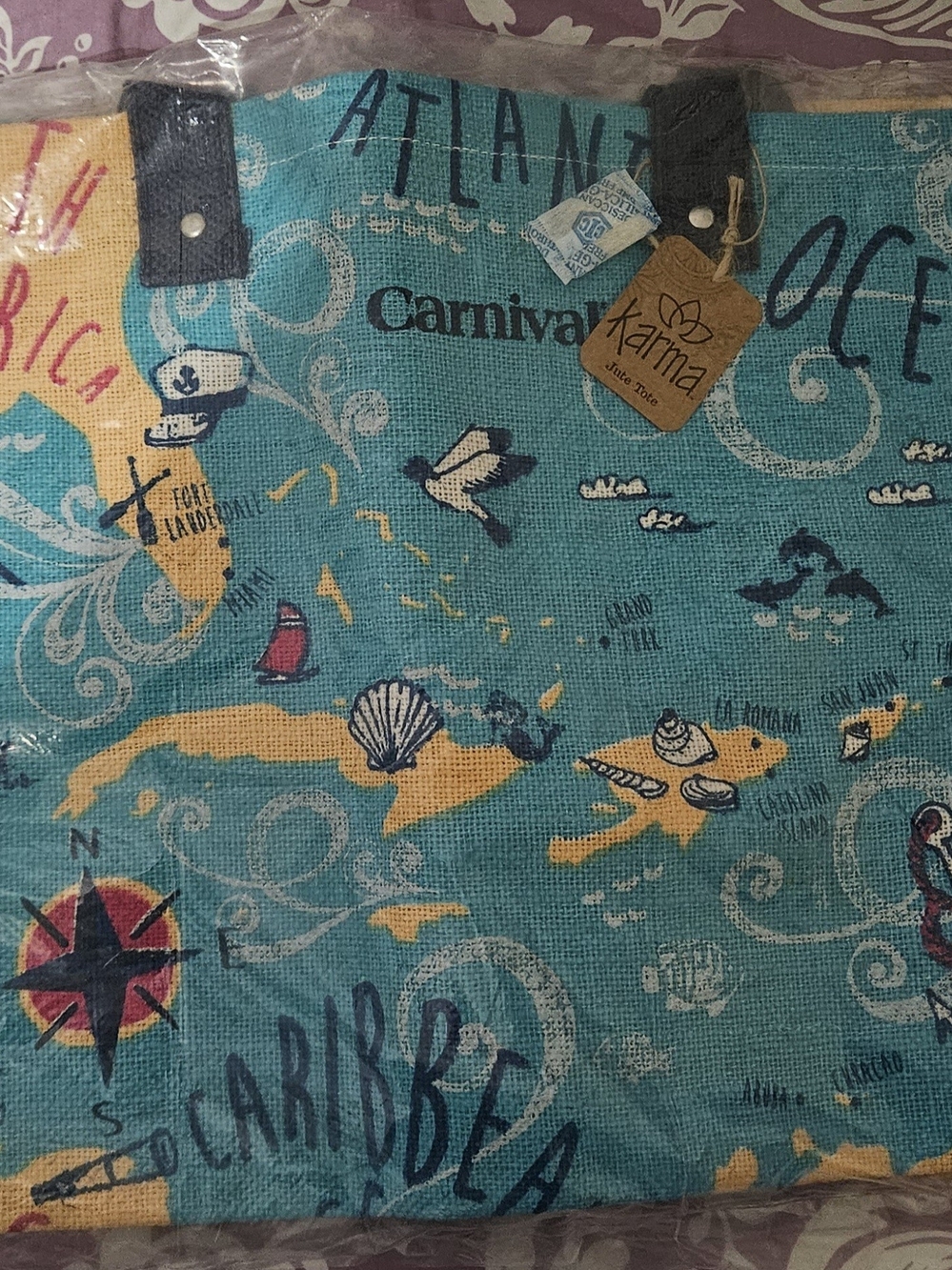 Karma Carnival Cruise Line Jute Tote